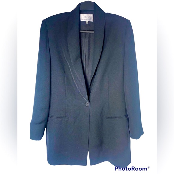 Ingenuity Black Oversized One Button Blazer Size 10 Vintage - Picture 2 of 6
